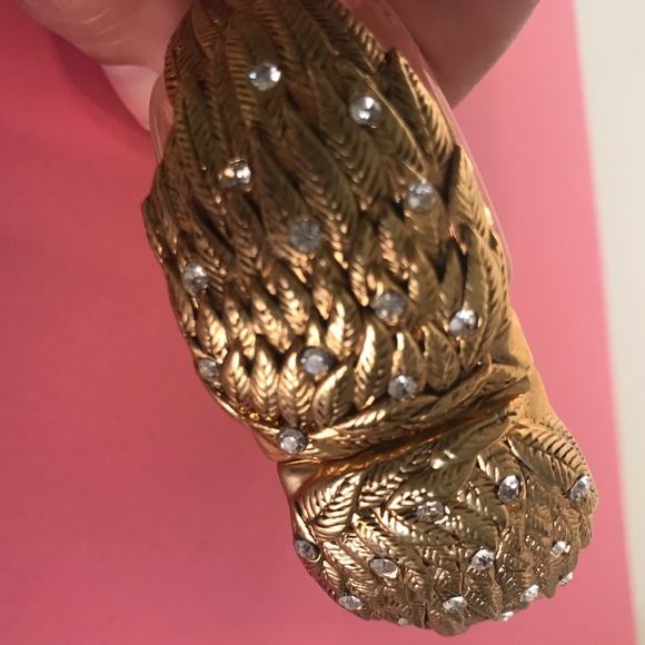 RARE Fly With Me Lucite Hinged Angel Wing Bracelet - Picture 3 of 11